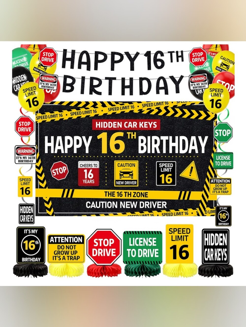 Brand New 16th Birthday New Driver Rite Of Passage  Party Kit